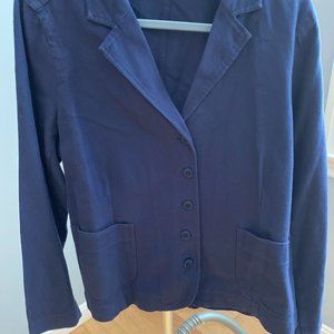 Eileen Fisher Deep Blue Cotton Blazer